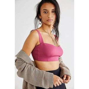 Free People NWT Naomi Longline Bra Sweetheart Wide Straps Lined Dried Rose S New